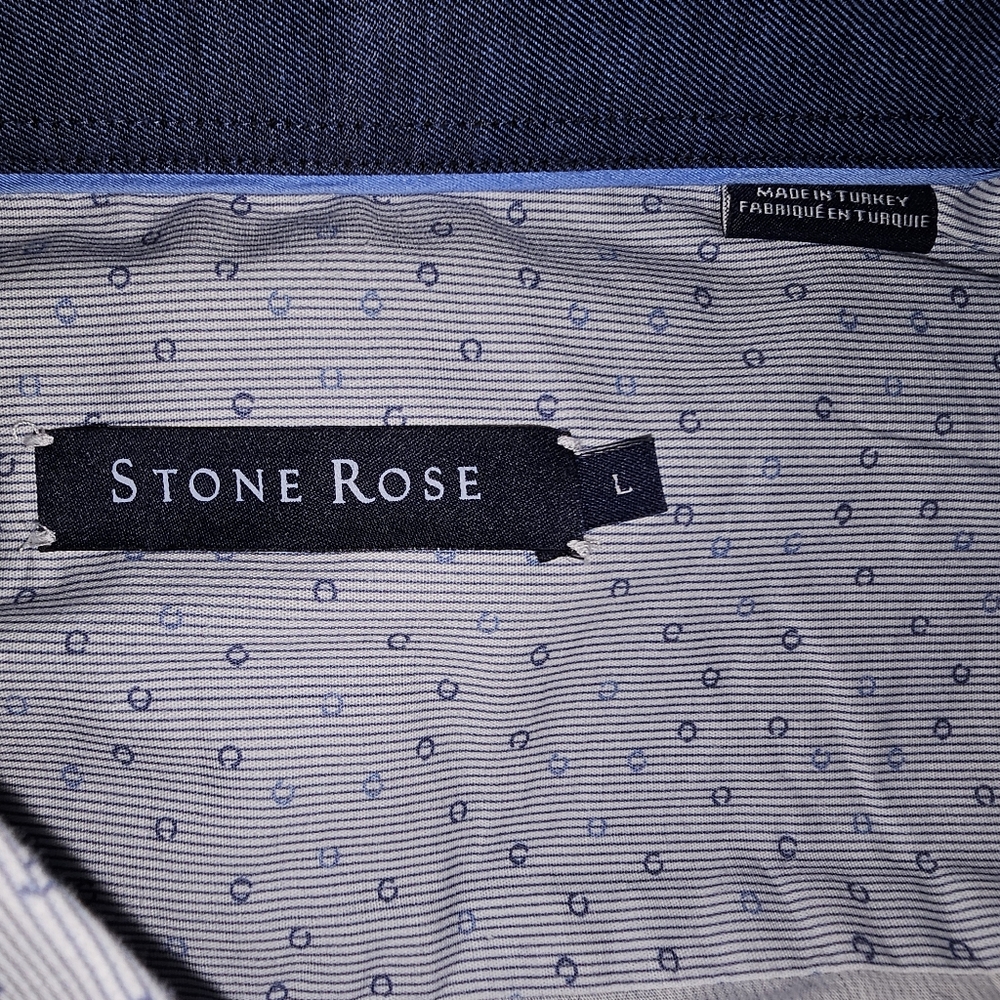 Stone Rose Gray Patterned Button-Down Shirt - image 3